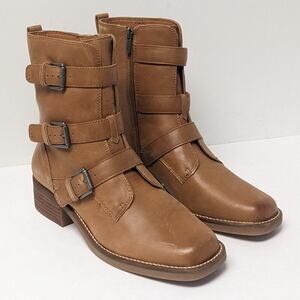 Lucky Brand Katriny Moto Boots, Brown Leather, Women's 9.5